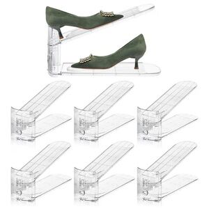 NEW Adjustable clear shoe organizers-set of 6